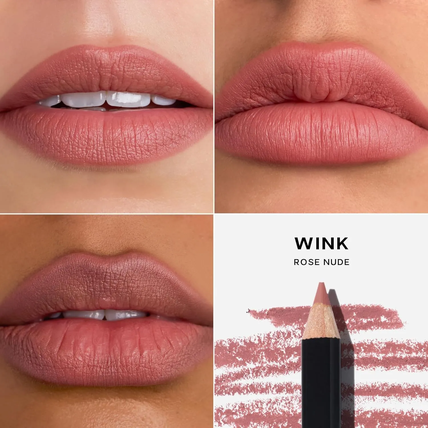 Saie Lip Liner 101 - Lip Pencil Made with a Creamy, Soft Matte Formula for a Naturally Framed or Fully Filled Look - Supercharged with Shea Butter & Jojoba Oil - Wink (.05 oz)