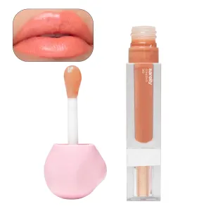 SARELLY CREATIVO LAB | Makeup Set Clear Lip Gloss   Shimmer and Shine | Beauty Vegan Skincare Make Up - Trending Lip Makeup | Peony Carajillo & Rose Quartz flakes