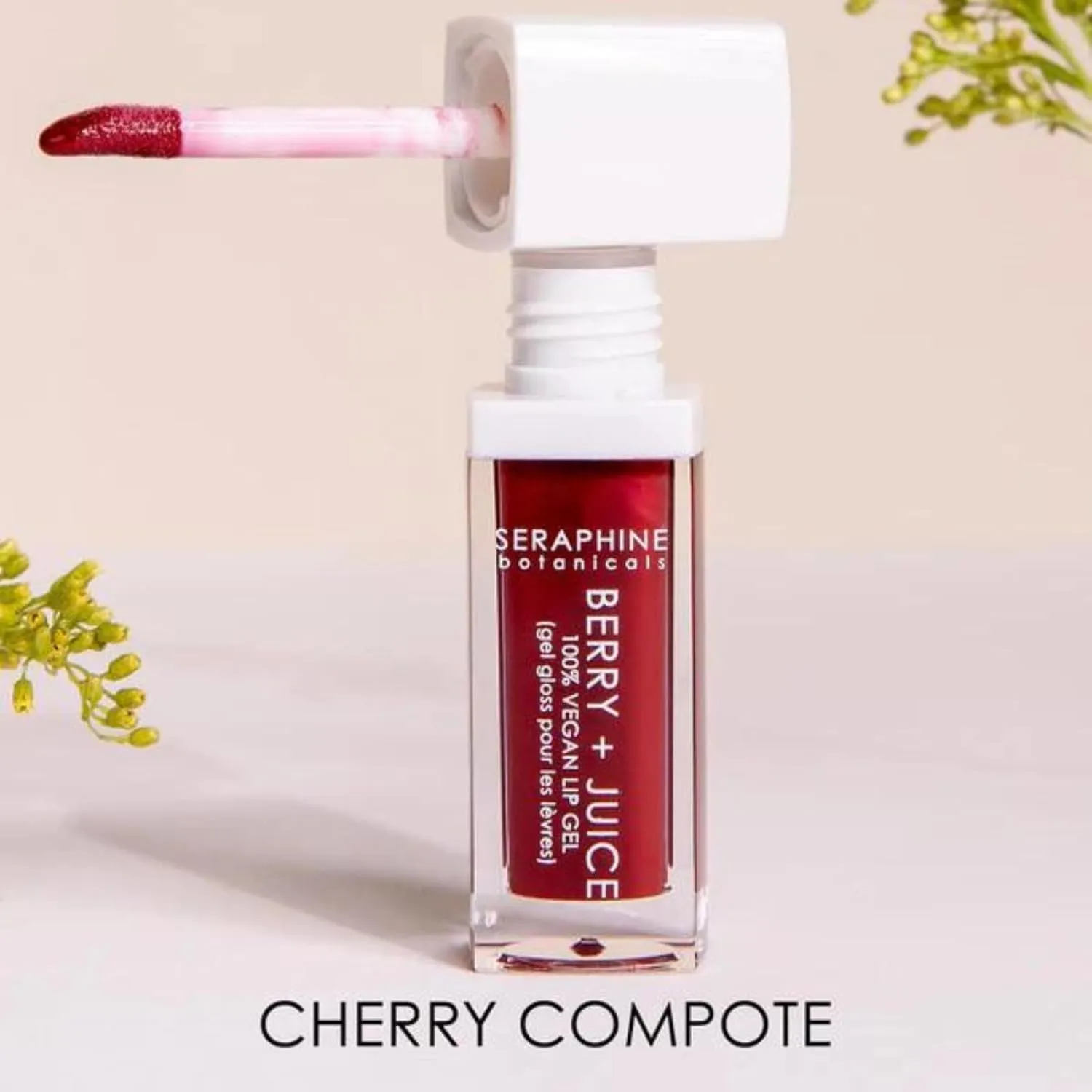 Seraphine Botanicals Berry   Juice - 100% Vegan Lip Gel Tinted Gloss 0.20 fl oz (Cherry Compote)