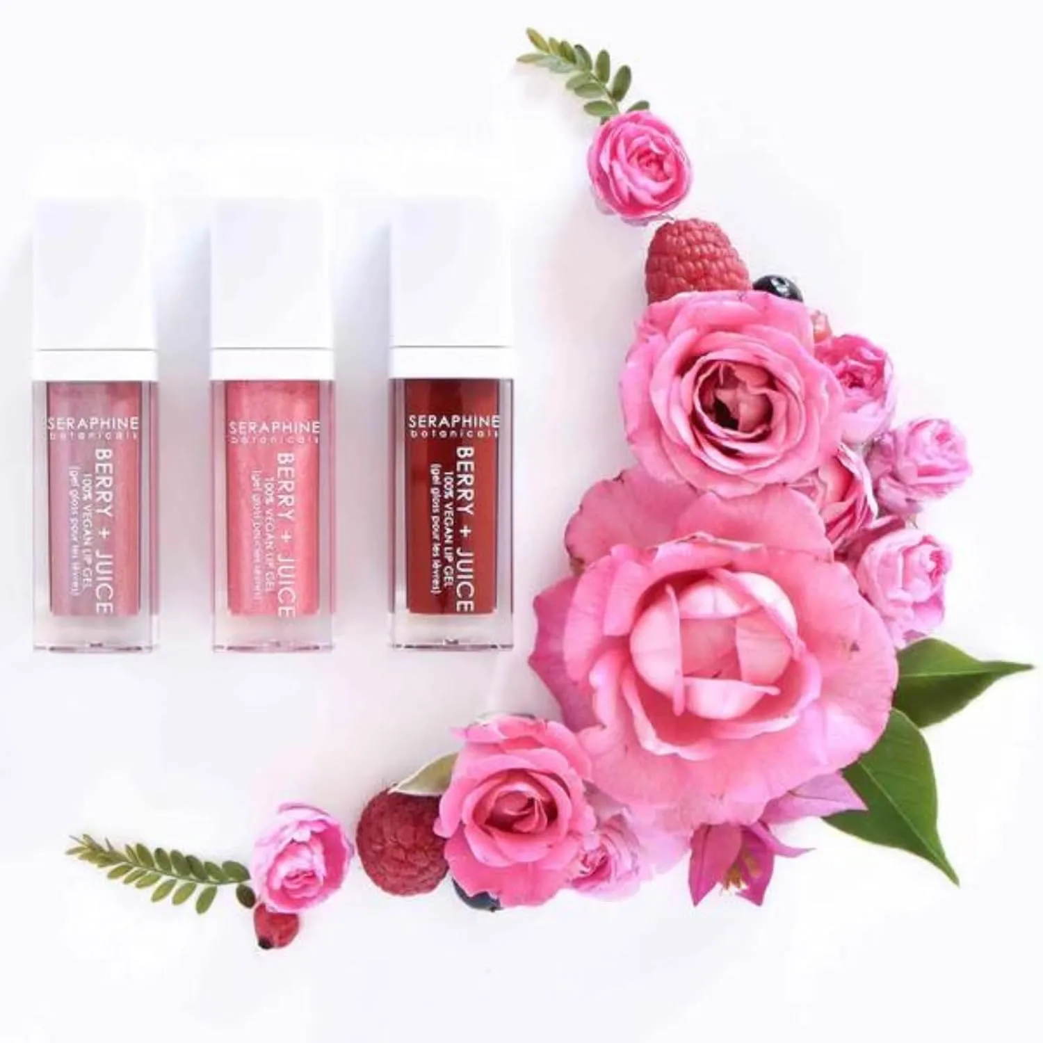 Seraphine Botanicals Berry   Juice - 100% Vegan Lip Gel Tinted Gloss 0.20 fl oz (Cherry Compote)