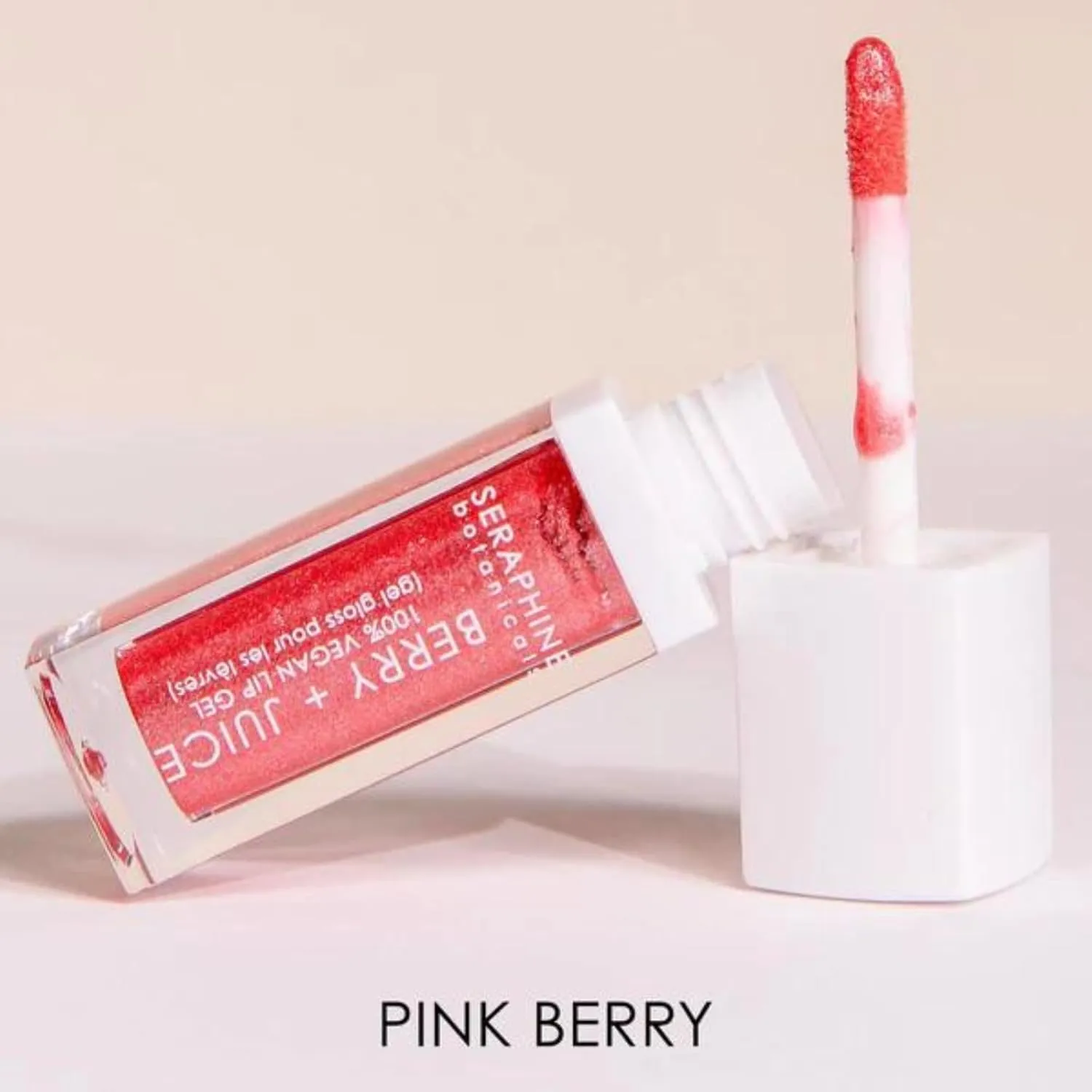 Seraphine Botanicals Berry   Juice - 100% Vegan Lip Gel Tinted Gloss 0.20 fl oz (Pink Berry)