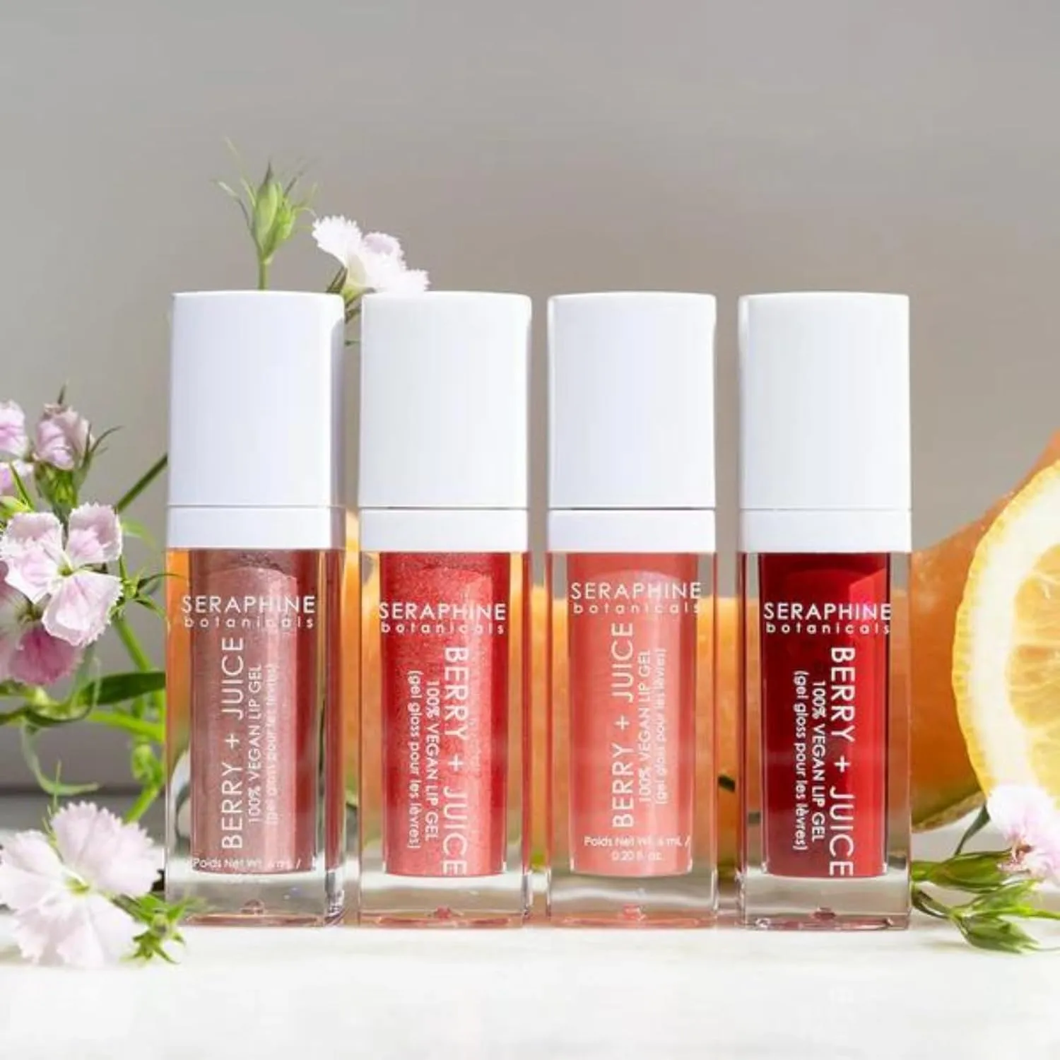 Seraphine Botanicals Berry   Juice - 100% Vegan Lip Gel Tinted Gloss 0.20 fl oz (Rose Currant)