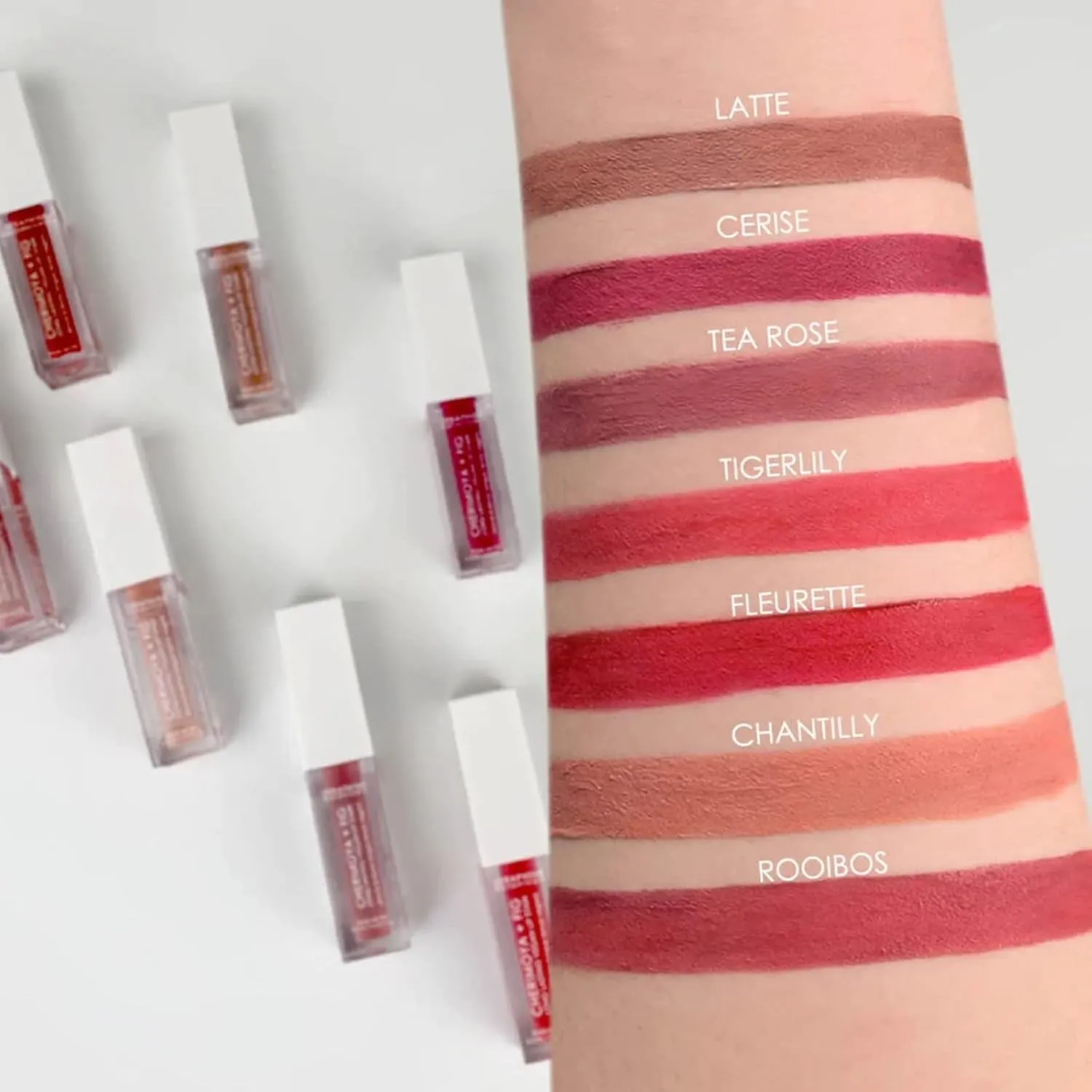 Seraphine Botanicals Long Lasting Vegan Lip Stain with Cherimoya & Fig Extracts - Lustrous Liquid Lipstick Intense Color Pigment High Impact Makeup Lip Cream Color Stick Balm for Women (Chantilly)