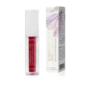 Seraphine Botanicals Long Lasting Vegan Lip Stain with Cherimoya & Fig Extracts - Lustrous Liquid Lipstick Intense Color Pigment High Impact Makeup Lip Cream Color Stick Balm for Women (Fleurette)
