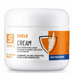 Shield Tea Tree Foot Cream with Lemongrass, Eucalyptus Oils to Soothe Eczema, Psoriasis, Rashes, Dry Itchy Feet 2 oz | Pair with Athlete's Foot Treatment, Ringworm Cream or other Foot Balms