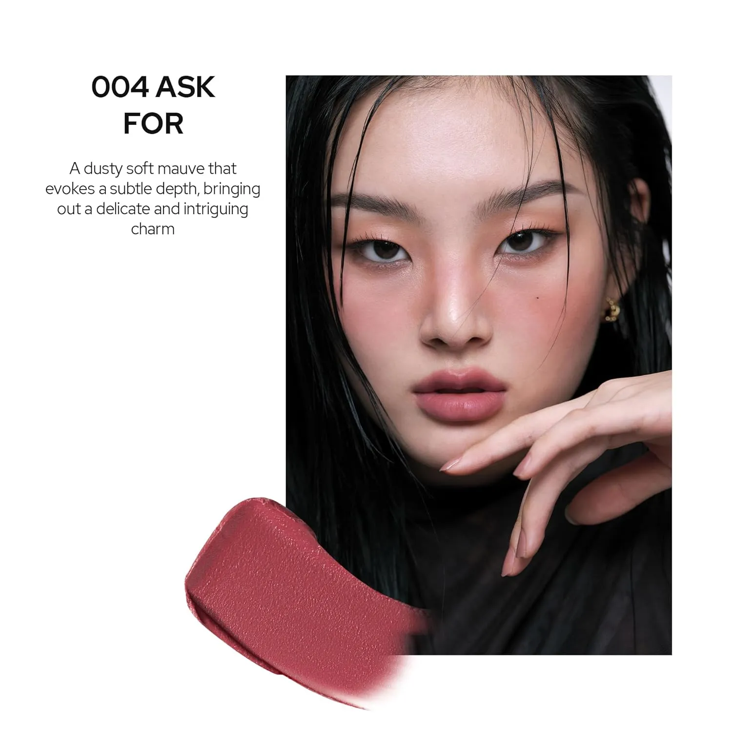 Silky Blur Tint 5 Colors | Soft Velvet Texture & Semi-Matte Finish | Long-Lasting & Close-adhering, Blurring effect, Subtle Shades | Korean Lip Stain (004 Ask For, 0.1 Fl oz)