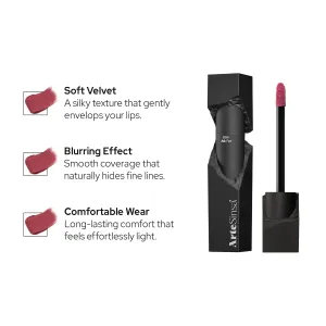 Silky Blur Tint 5 Colors | Soft Velvet Texture & Semi-Matte Finish | Long-Lasting & Close-adhering, Blurring effect, Subtle Shades | Korean Lip Stain (004 Ask For, 0.1 Fl oz)