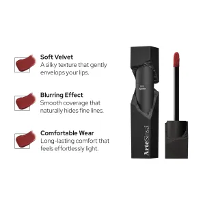 Silky Blur Tint 5 Colors | Soft Velvet Texture & Semi-Matte Finish | Long-Lasting & Close-adhering, Blurring effect, Subtle Shades | Korean Lip Stain (005 Appear, 0.1 Fl oz)