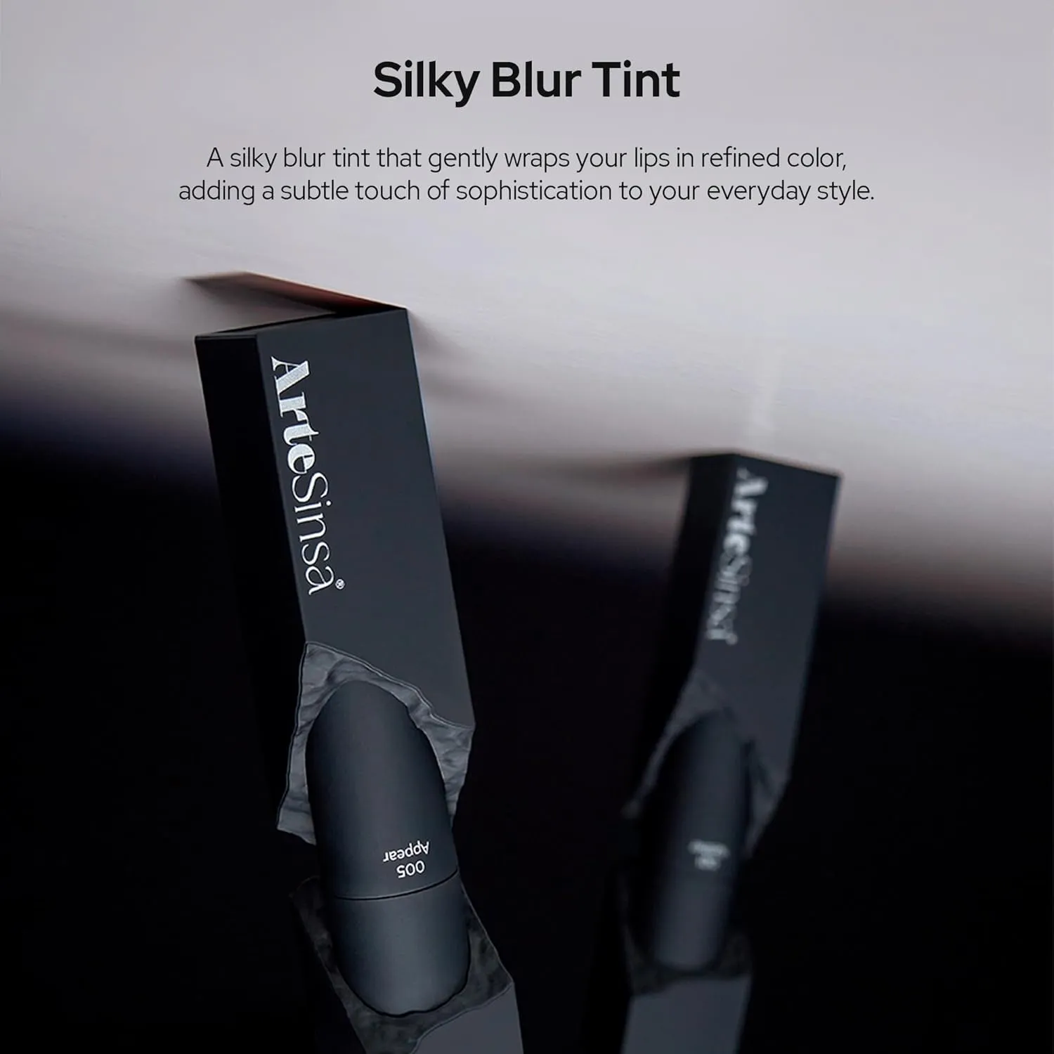 Silky Blur Tint 5 Colors | Soft Velvet Texture & Semi-Matte Finish | Long-Lasting & Close-adhering, Blurring effect, Subtle Shades | Korean Lip Stain (005 Appear, 0.1 Fl oz)