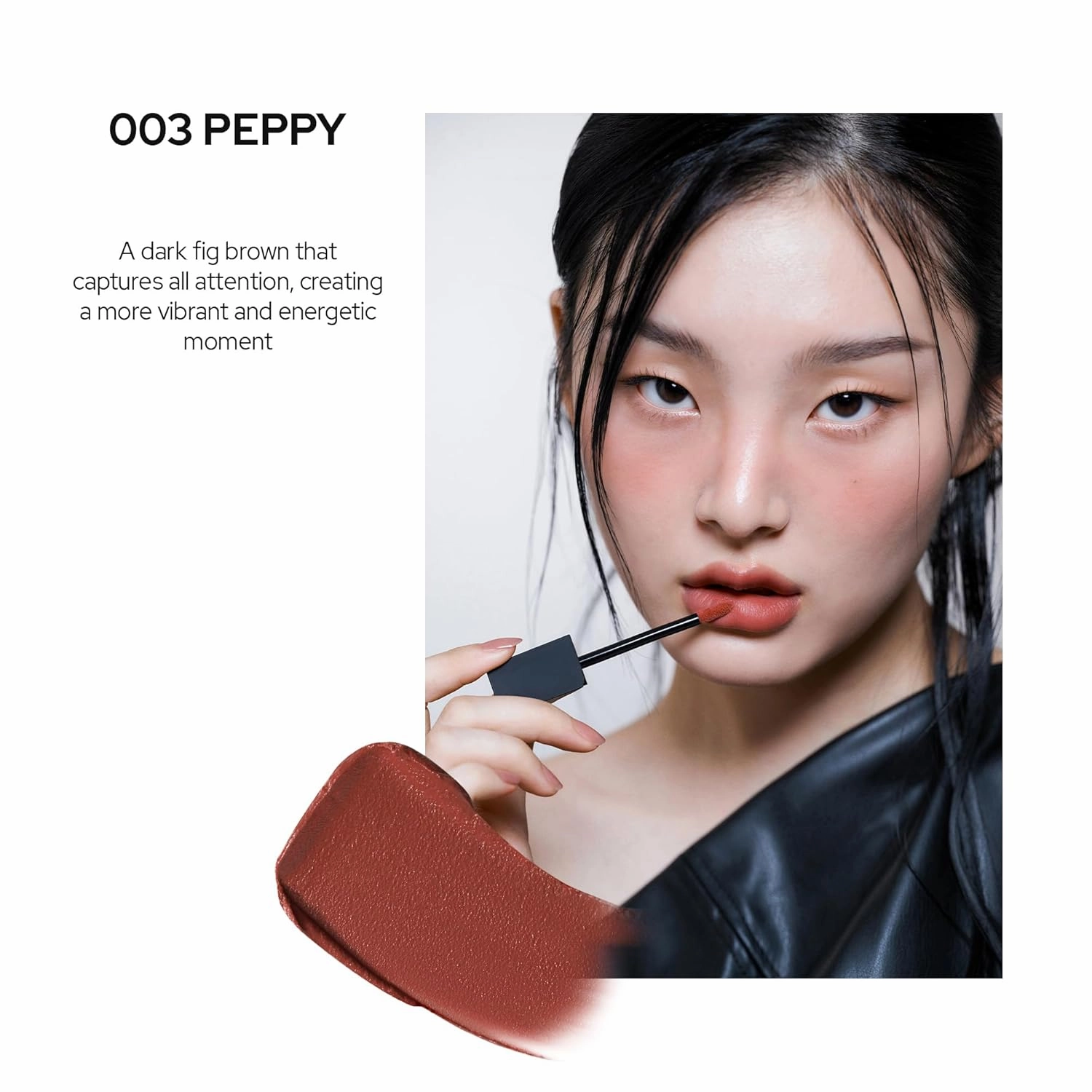 Silky Blur Tint 5 Colors | Soft Velvet Texture & Semi-Matte Finish | Long-Lasting & Close-adhering, Blurring effect, Subtle Shades | Korean Lip Stain (003 Peppy, 0.1 Fl oz)