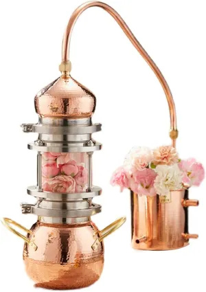 Small Alembic Still, Copper Moonshine Still, with Cooling Tubes, for Whiskey, Moonshine Essential Oils, Home Brewing Kit