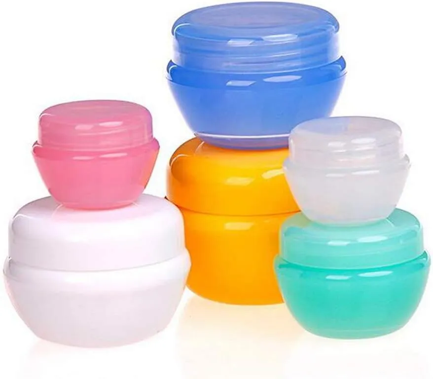 Snadulor 30g/30ml Empty Plastic Travel Cosmetic Containers Pot Jars Cream Jars Lotion Containers Sample Bottles for for Toiletries,Cosmetic Makeup, Face Body Hand Cream,Liquid,20 Pcs