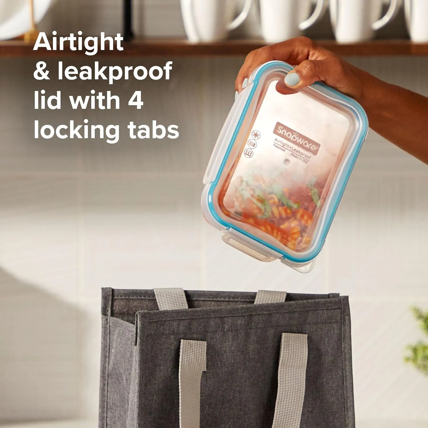 Snapware Total Solution 3-Pack (8.5-Cup) Plastic Food Storage Containers Set, Leakproof & Airtight Locking Lids Rectangular Tupperware, Non-Toxic BPA-Free Lids, Microwave Dishwasher Freezer Safe