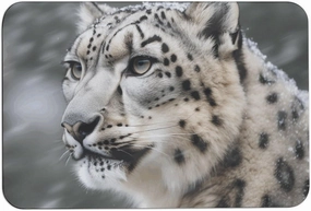 Snow Leopard Bath Mat Soft Velvet Bath Rugs with Rubber Backing Door Mat 23.6 X 15.7 Inches Non Slip Quick Dry Bathroom Mat Absorbent Welcome Mat for Muddy Wet Shoes and Paws