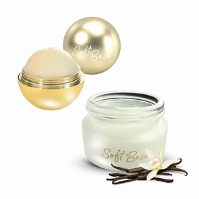 SoftBeso Lip Balm and Sugar LipScrub Combo Gold-Vanilla Flavor