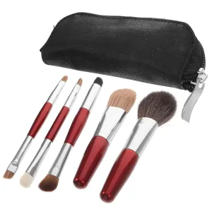 SOIMISS 1Set Portable Brush with Sturdy Handle Dual Head Makeup Brushes for Women Travel Makeup Supplies for Loose Powder Blush Contouring Lightweight Compact Design