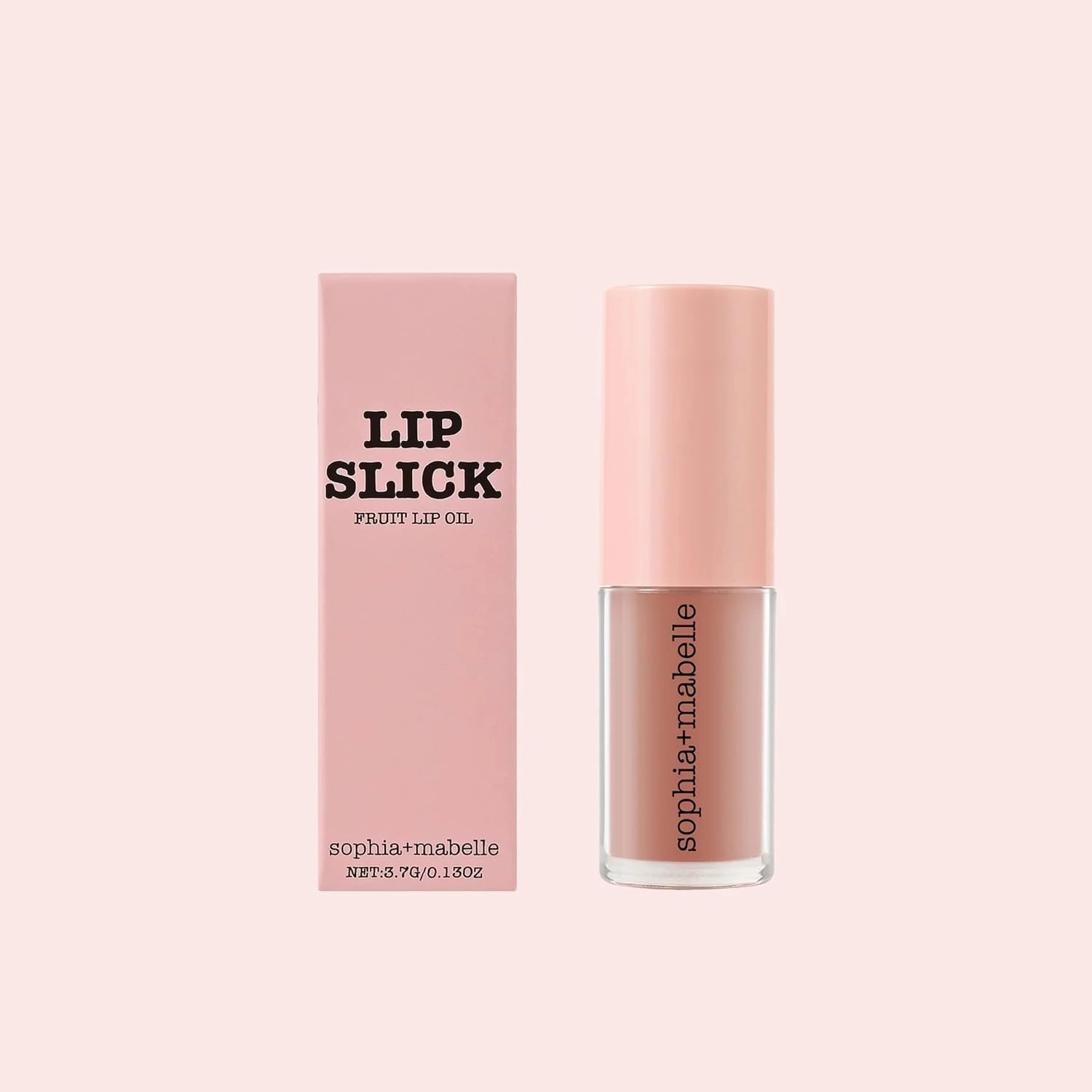 Sophia   Mabelle Hydrating Fruit Lip Oil – Lightweight, Non-Sticky, Tinted Gloss Oil – Nourishing, High-Shine, Flavored Lip Treatment – Yuzu, Lychee, Mango – 3.7g (Yuzu (Nude), Standard)