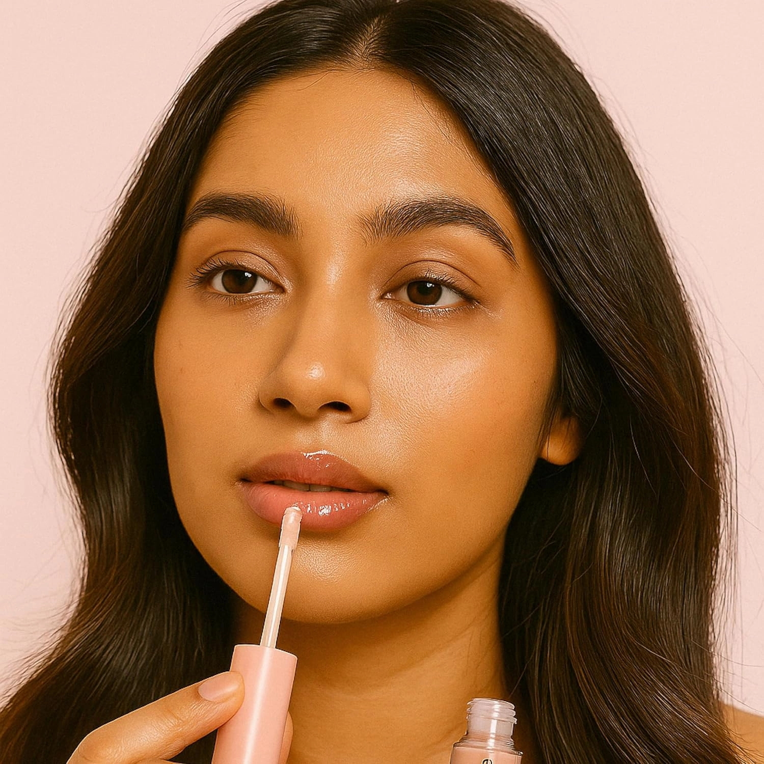 Sophia   Mabelle Hydrating Fruit Lip Oil – Lightweight, Non-Sticky, Tinted Gloss Oil – Nourishing, High-Shine, Flavored Lip Treatment – Yuzu, Lychee, Mango – 3.7g (Yuzu (Nude), Standard)