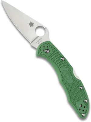 Spyderco Delica 4 Lightweight 7.15" Signature Folding Knife with 2.90" Flat-Ground Steel Blade and High-Strength FRN Handle - PlainEdge Grind