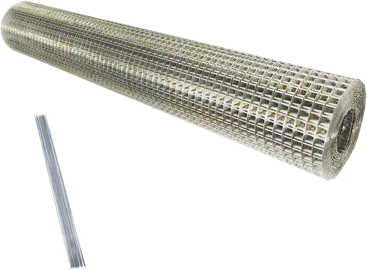 Stainless Steel Hardware Cloth Size:23Gauge 1/4inch 16inchx8Feet 304 Stainless Steel Welded Wire Mesh Supports Poultry Netting Cage Fence,Keep The Animals Out, Protecting New Plants