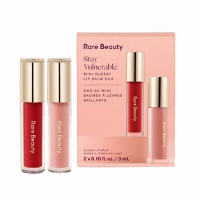 Stay Vulnerable Mini Glossy Lip Balm Duo - Nearly Petal and Nearly Scarlet - Travel Size