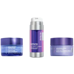 StriVectin Hyaluronic Bundle, Multi Action Hydration Multiplier Serum, Advanced Acids Hyaluronic Tripeptide Gel Cream for Eyes, Advanced Acids Hyaluronic Omega Moisture Lip Mask
