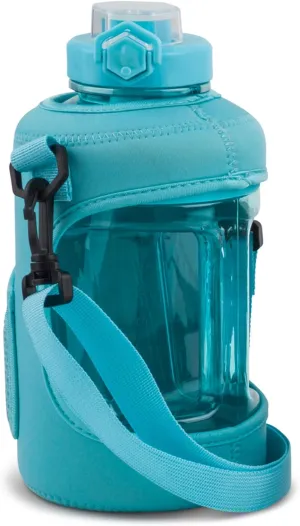 Studio Sport Jug with Neopreme Sleave, Easy-Carry Strap, and Leak-proof Straw Lid - 54 Oz - Riviera
