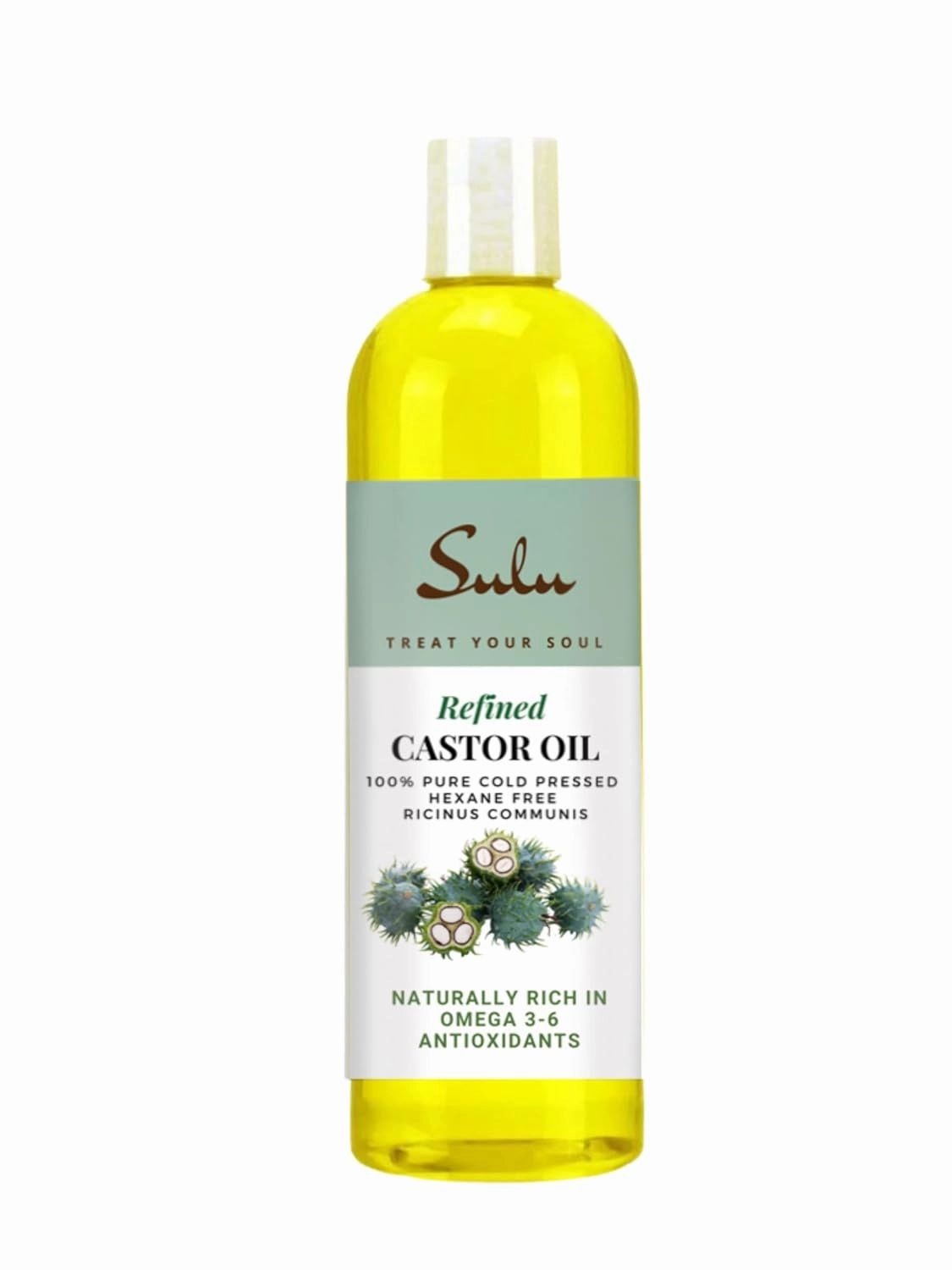SULU ORGANICS 16 OUNCES 100% COLD PRESSED HEXANE FREE CASTOR OIL USP