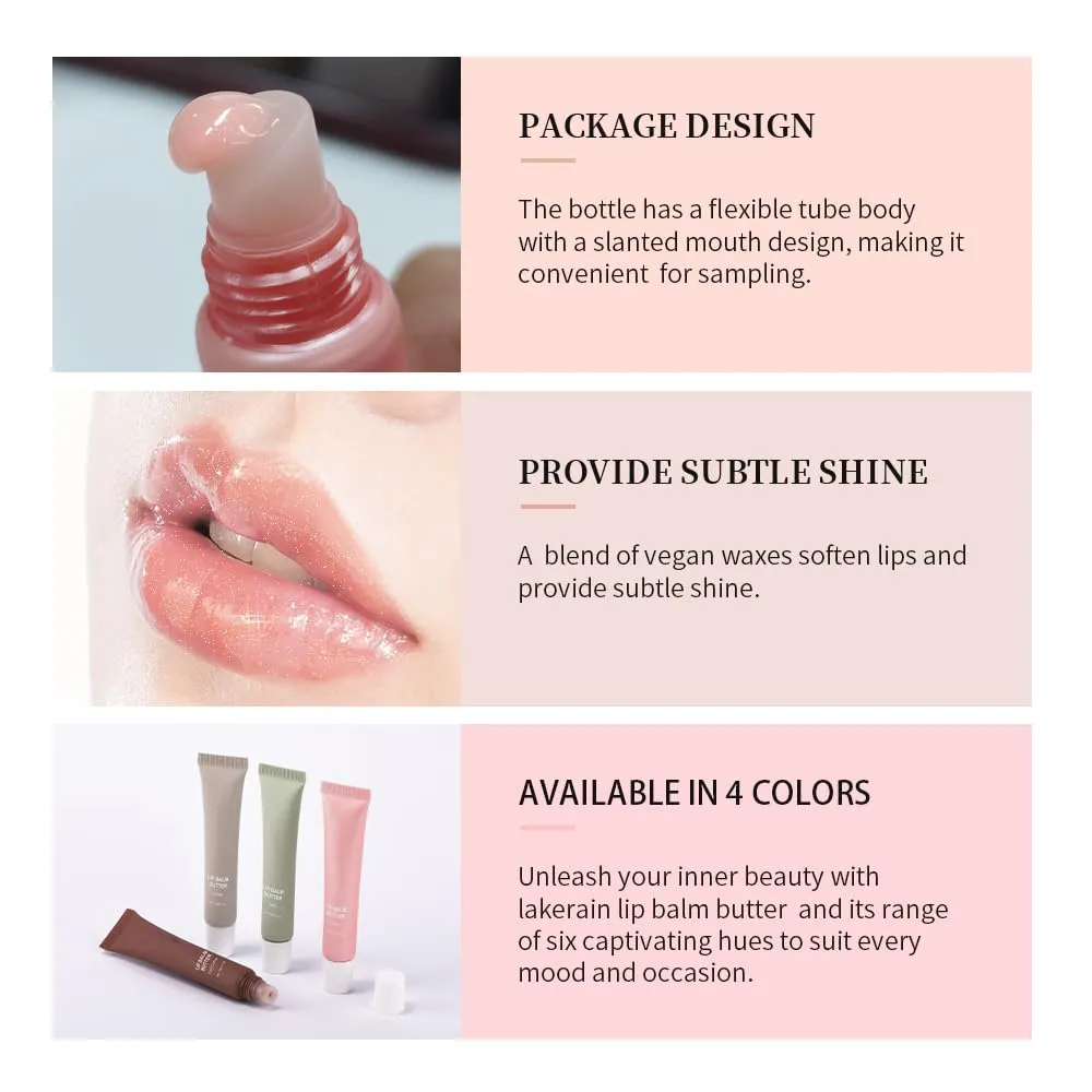 Summer Butter Lip Balm, Moisturizing Hydrating Natural Lip Care, Rich in Nutrients for Soft Smooth Lips (4 Colors)