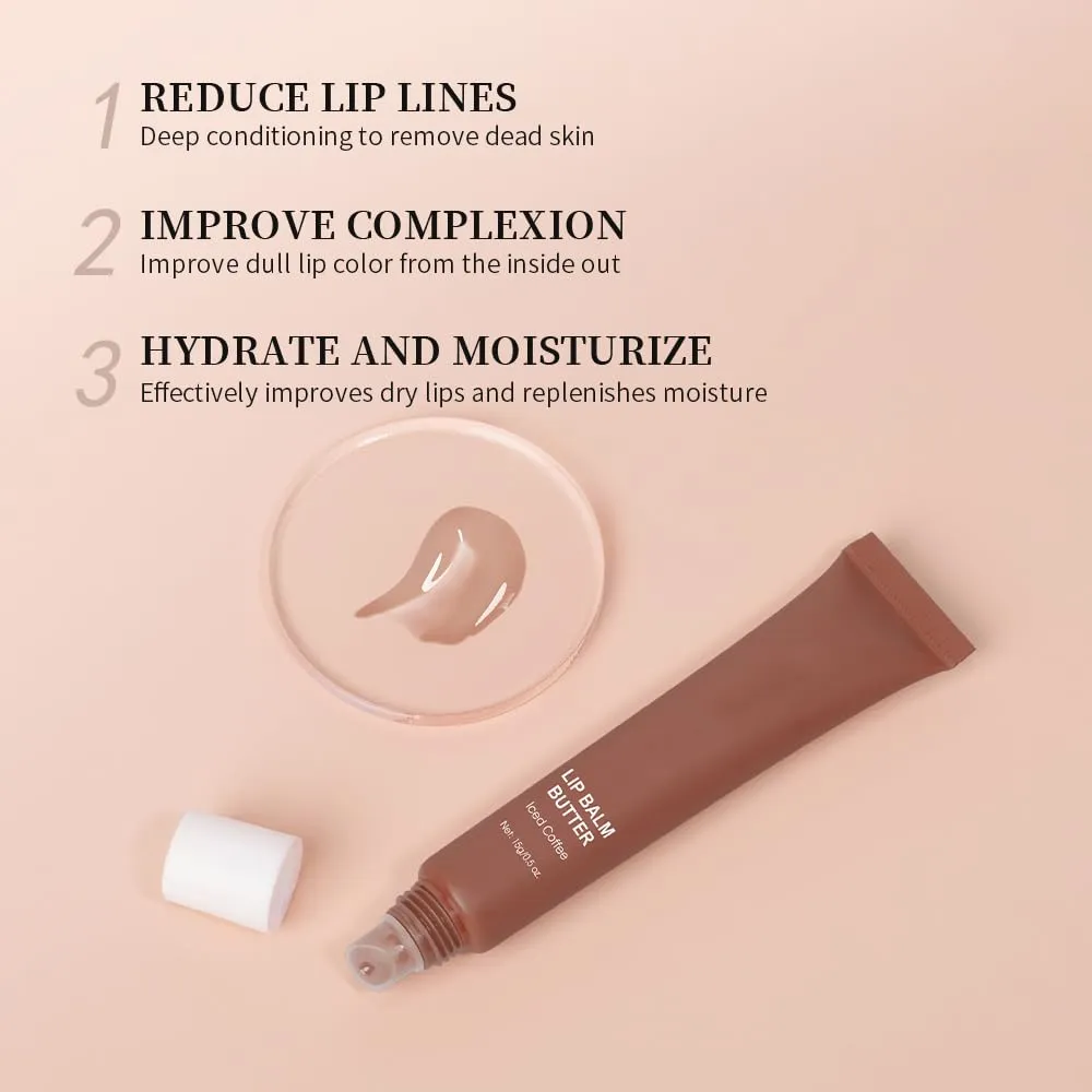 Summer Butter Lip Balm, Moisturizing Hydrating Natural Lip Care, Rich in Nutrients for Soft Smooth Lips (4 Colors)