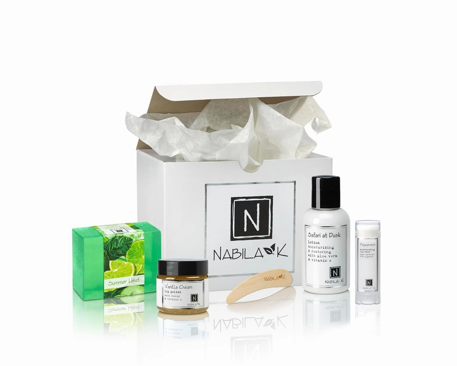 Summer Safari Gift Set – Includes Summer Heat Soap, Safari at Dusk Body Lotion, Vanilla Cream Lip Polish & Peppermint Lip Balm – Luxury Bath & Body Kit for Women & Men – Ready-to-Gift Spa Box