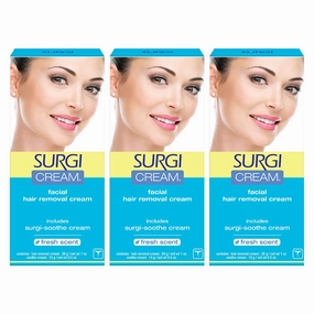 Surgi Wax Facial Hair Remover Cream, Hair Remover for Face, 1 Ounce Tubes (Pack of 3)