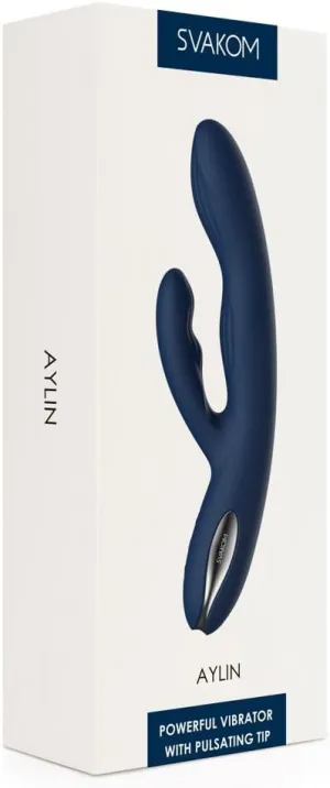 SVAKOM Aylin Silicone Vibrator - Blue/Silver