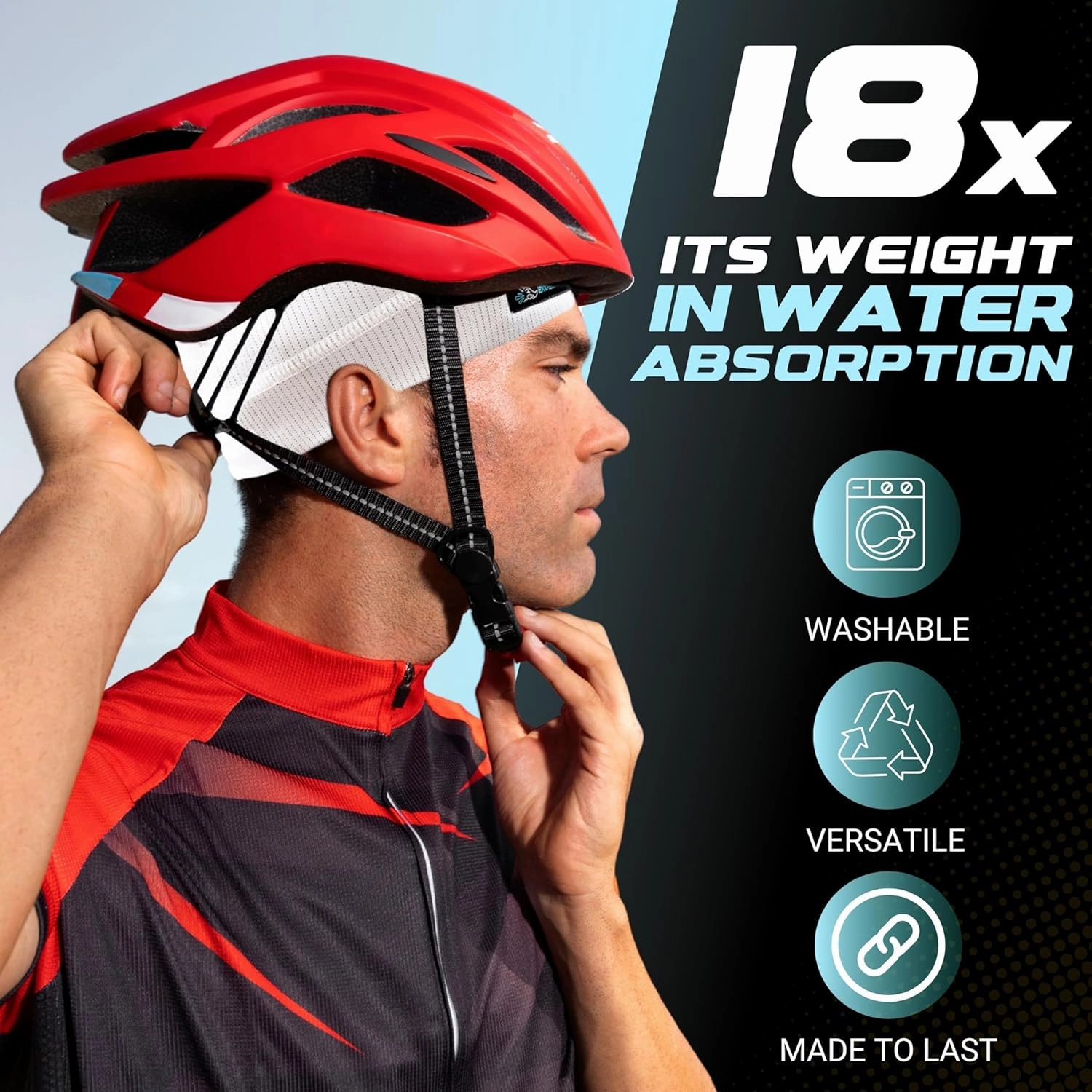 SweatHawg Skull Cap Shorty – Black Helmet Liner for Men & Women, Ultra-Absorbent No-Drip Cooling Cap for Hard Hats & Workouts