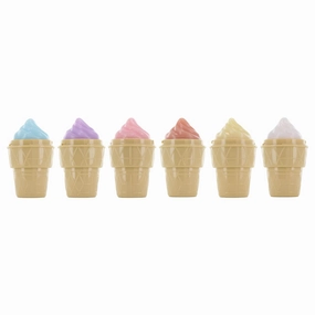 Sweet On You Ice Cream Cone Shaped Flavored Lip Balms, Pack of 6 Flavors, Party Favors, Stocking Stuffers, Prizes
