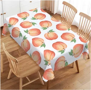Swono Peach Table Cloth Rectangle Tables Watercolor Fruit Peaches Kitchen Table Cover Oblong 52"X70" Tablecloth for Dining Table Buffet Parties Patio and Camping, Pink
