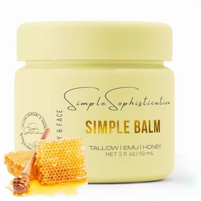 TALLOW | EMU | HONEY - Beef Tallow Body & Face Cream | Moisturizer | Suitable for sensitive skin, eczema, psoriasis, rosacea, mommy/baby skin - SIMPLE Balm (Small, 2 fl oz / 59 mL)