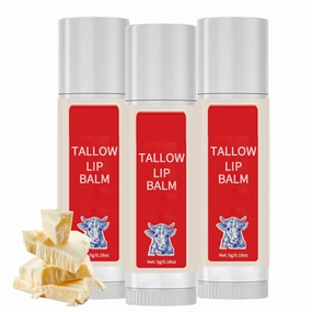 Tallow Lip Balm, Beef Tallow Lip Balm, Organic Grass-Fed Beef Tallow Lip Cream for Smoothing & Moisturizing (3)