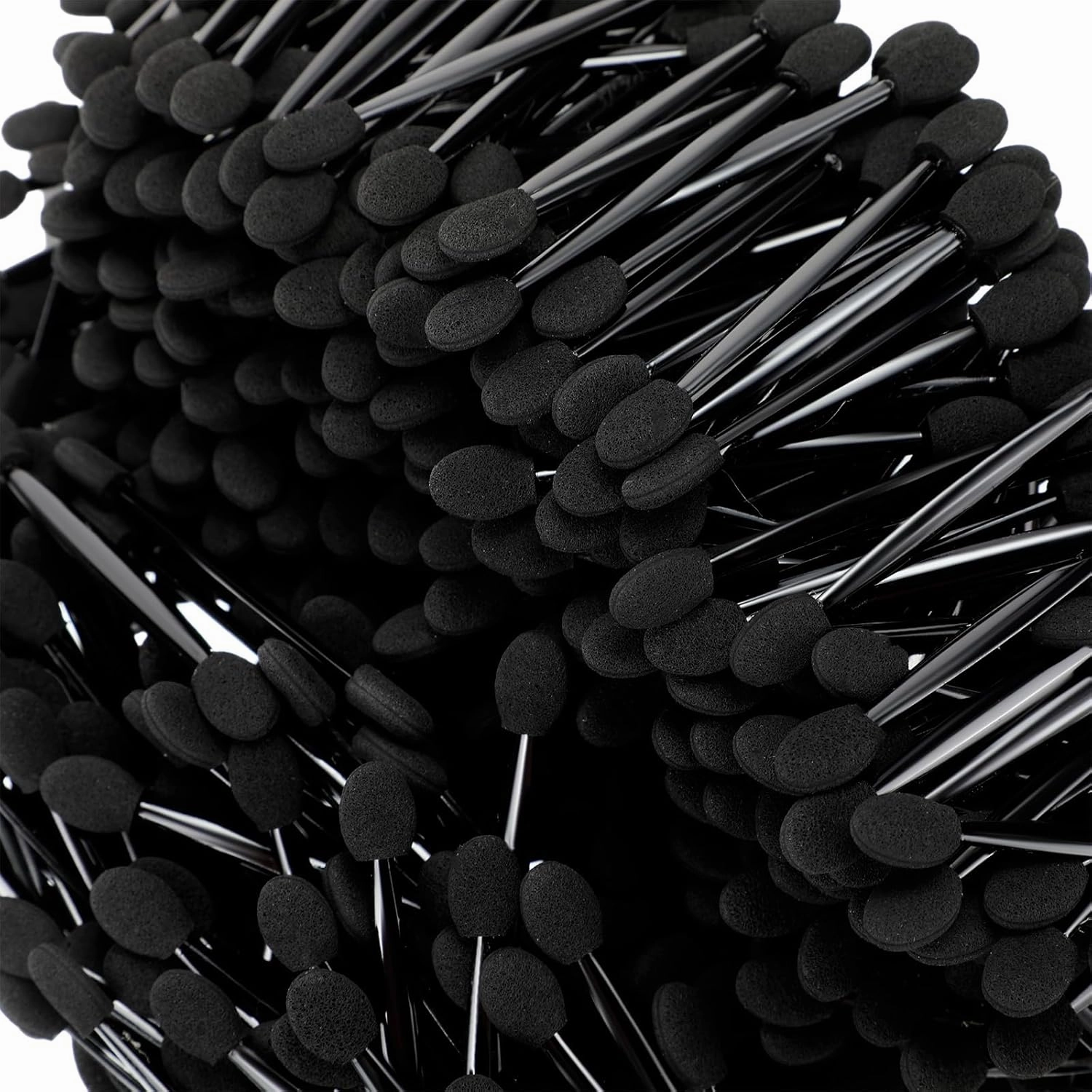 Tanlade 500 Pcs Eyeshadow Applicators Disposable Eye Makeup Brushes Eyeshadow Double Sided Sponge Brushes for Women Lady Girls(2.95 Inch,Black)