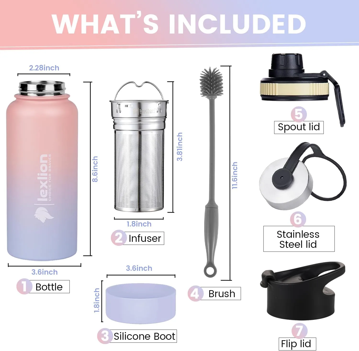 Tea Infuser Bottle - Fruit Infuser Water Bottle 32 Oz, Triple Walled Insulated Stainless Steel Bottle, Thermal Leaf Infuser, Silicone Sleeve, 3 Lids Leakproof, Metal Mug Gallon