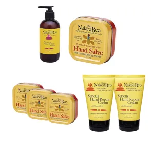 The Naked Bee Hand & Cuticle Healing Salve   Honey with Ceramide 3, Serious Hand Repair Cream Lotion   Honey Hand Salve 2oz   Jasmine & Honey Moisturizing Hand & Body Lotion