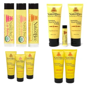 The Naked Bee Lip Balm Orange Blossom Honey Grapefruit Blossom Honey and Pomegranate & Honey 0.15oz   Hand and Body Lotion 6.7oz   Coconut Honey   Lip Balm Set Products Cruelty Free