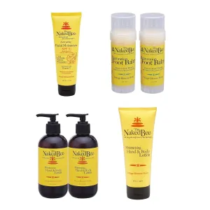 The Naked Bee Orange Blossom Honey Moisturizing Hand & Body Lotion 6.7oz   Restoration Foot Balm 2oz   2.5oz Vitamin C Facial Moisturizer SPF-30   Hand & Body Lotion 8oz
