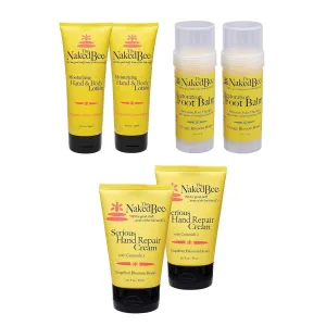 The Naked Bee Orange Blossom Honey Restoration Foot Balm 2oz   Grapefruit Blossom Honey with Ceramide 3 Serious Hand Repair Cream Lotion   Grapefruit Blossom Honey Hand and Body Lotion 6.7oz