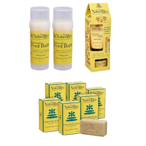 The Naked Bee Orange Blossom Honey Restoration Foot Balm 2oz   Orange Blossom Honey Collection   Oatmeal & Honey Triple Milled Soap 5oz