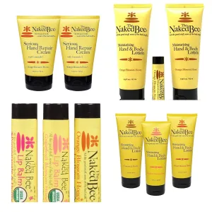 The Naked Bee Orange Blossom Honey with Ceramide 3, Serious Hand Repair Cream Lotion   Lotion and Lip Balm Set  Grapefruit Blossom Honey, and Pomegranate & Honey   Grapefruit Blossom Honey and Coconut