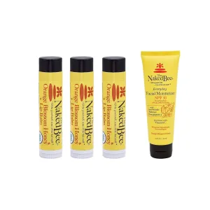 The Naked Bee Orange Blossom Vitamin C Facial Moisturizer SPF 30   Orange Blossom Honey Lip Balms
