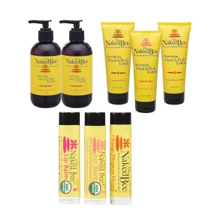 The Naked Bee Orange Honey Hand & Body Lotion 8oz   Lip Balm in Orange Blossom Honey, Grapefruit Blossom Honey   Grapefruit Blossom Honey and Coconut Honey Lotion 6.7oz