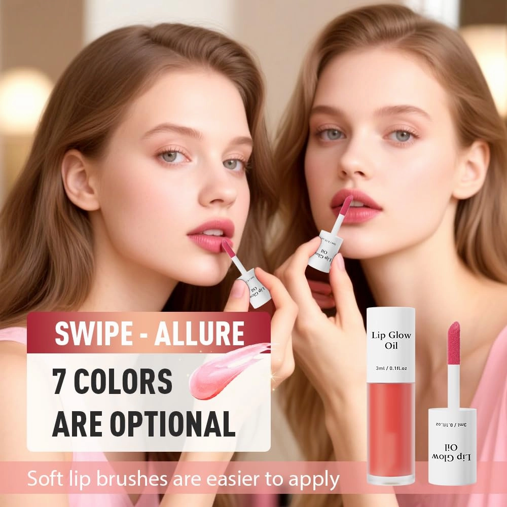Tinted Lip Glow Oil - For Lush, Hydrated Lips with a Natural Glow,Sticky Long-Lasting Shiny Fruit Flavor Lip Stain,Moisturizing Plumping Revitalizing for Dry Lips (04#Cherry, 2 PCS)