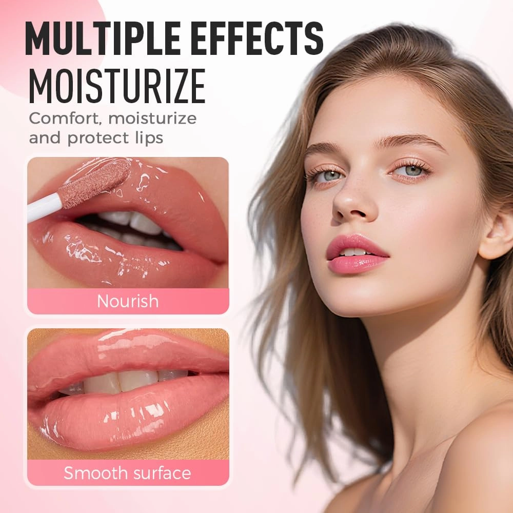 Tinted Lip Glow Oil - For Lush, Hydrated Lips with a Natural Glow,Sticky Long-Lasting Shiny Fruit Flavor Lip Stain,Moisturizing Plumping Revitalizing for Dry Lips (04#Cherry, 2 PCS)